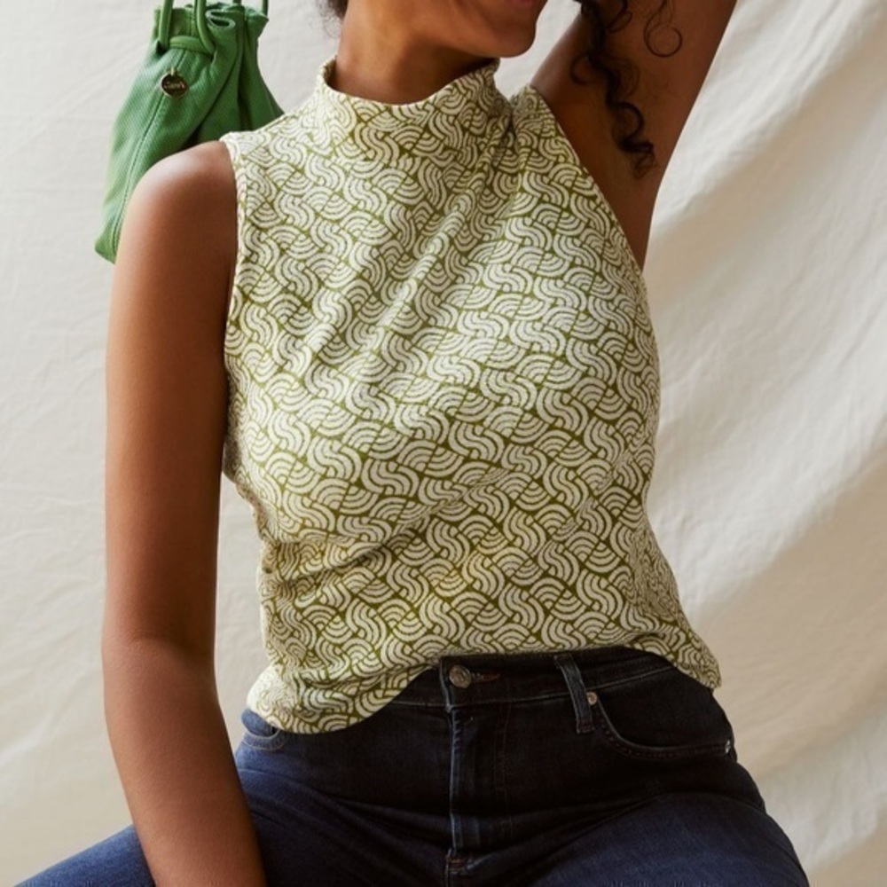 Anthropologie Maeve Structured Mock Neck Top